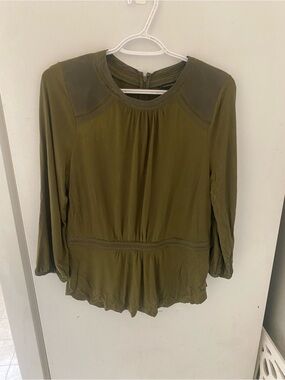 Banana Republic Olive Green Long Sleeve Tunic Top